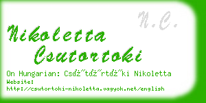 nikoletta csutortoki business card